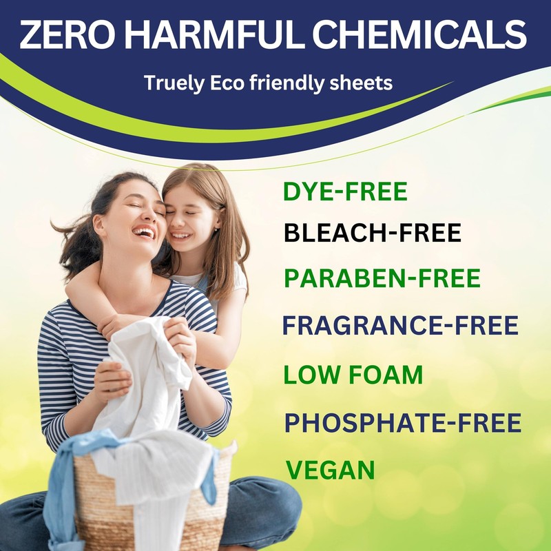 Laundry Detergent Sheets (32 Loads, Unscented), Eco-Friendly Washer Sheets De... gallery