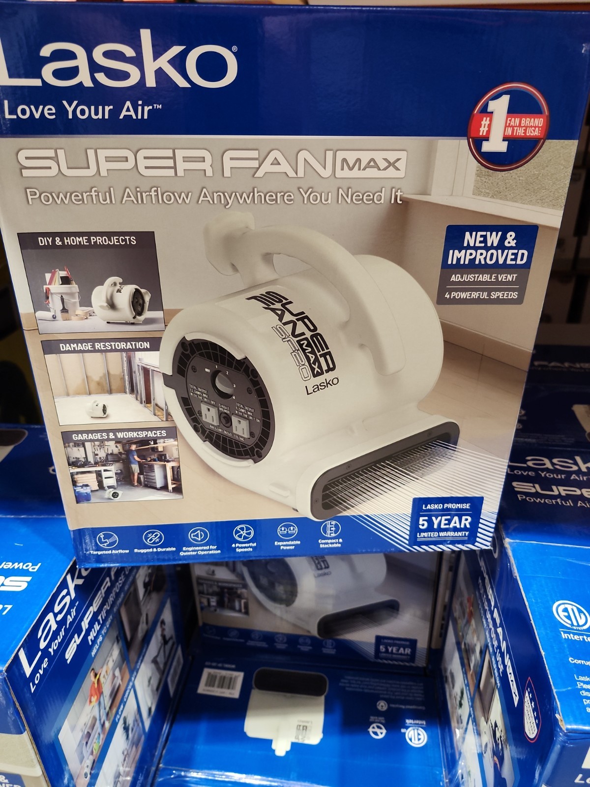Lasko Super Fan MAX 4-Speed Compact Air Mover & Multi-Purpose Blower Fan gallery