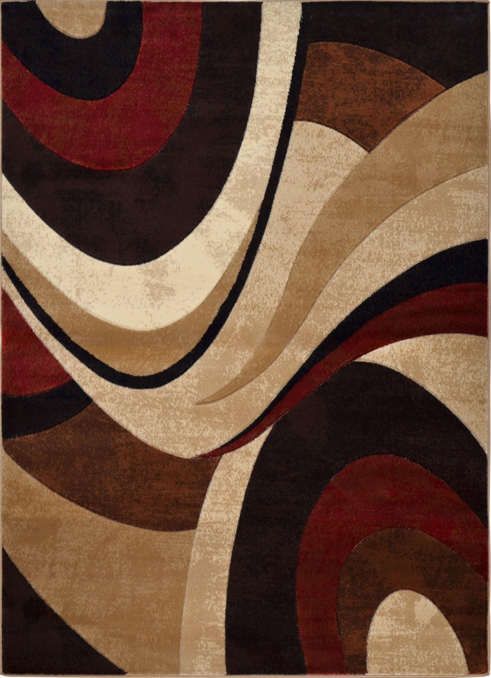 Modern Curves Brown Area Rug 2x7 Contemporary Waves Runner - Actual 1'9"x7' 2" gallery