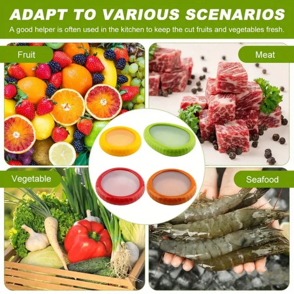 Silicone Fruit Vegetable Storage Box Food Fresh Keeping Reusable Container Save gallery