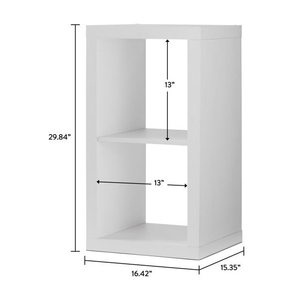 2 Cube Open Storage Cabinet Wooden Side End Table for Bedroom Living Room White gallery