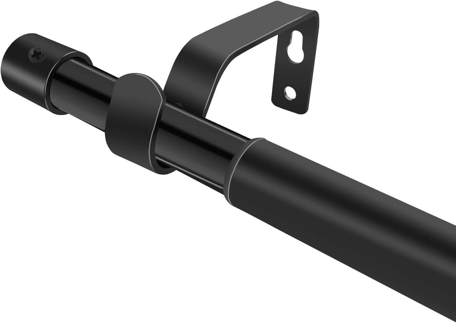 Adjustable Curtain Rod 66-95" in Length, 3/4-Inch Black Curtain Pole for Windows gallery