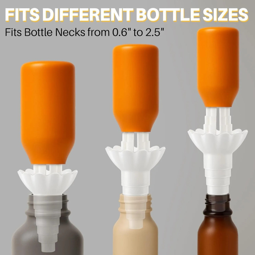 2pcs White Bottle Emptying Transfer Kit Reusable Funnel Adapter Set - NEW gallery
