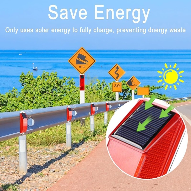 Solar Strobe Warning Light Sensitive LED Warning Lamp Super Bright Waterproo... gallery