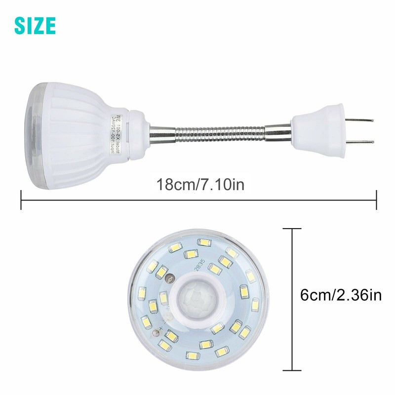 LED Sensor Night Light Motion-Activated AC Outlet Plug-In Wall Stair Lamp Indoor gallery