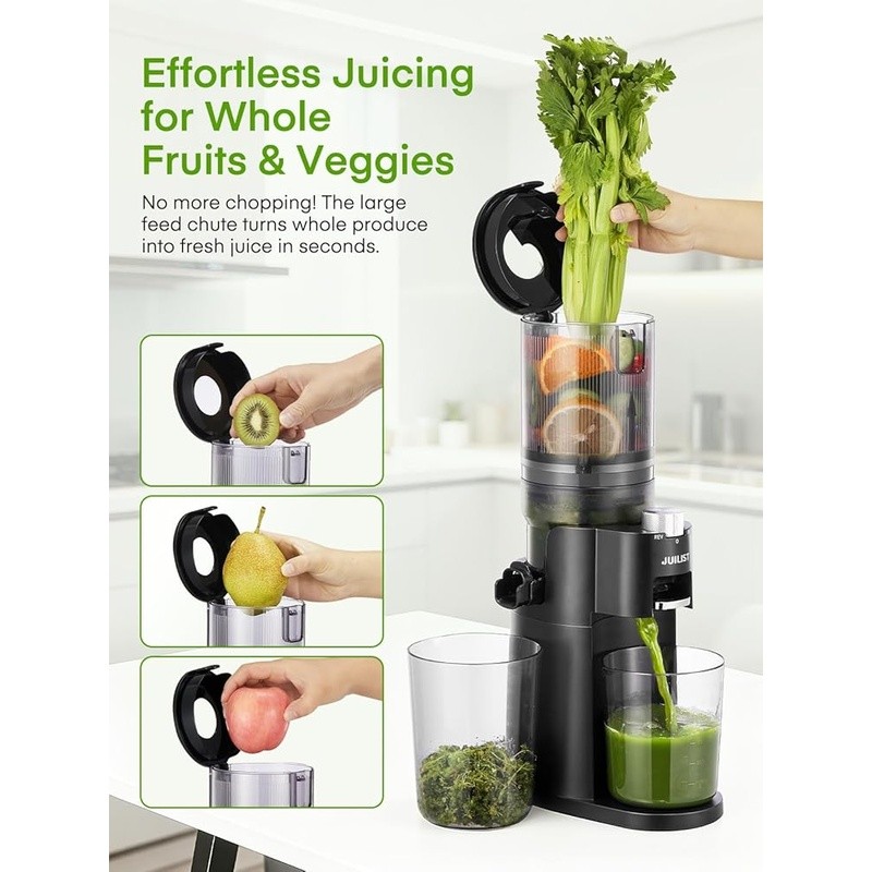Cold Press Masticating Juicer Easy Clean Quiet Motor Nutrient Retention New gallery