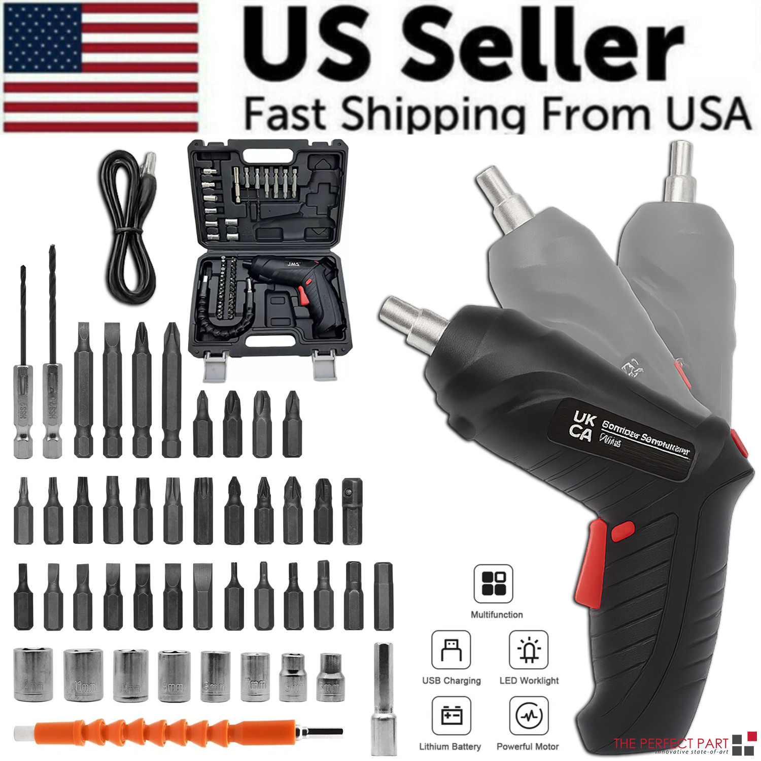 3.6V Cordless Electric Screwdriver Set USB Charging 3Nm Screw Gun With LED Light gallery