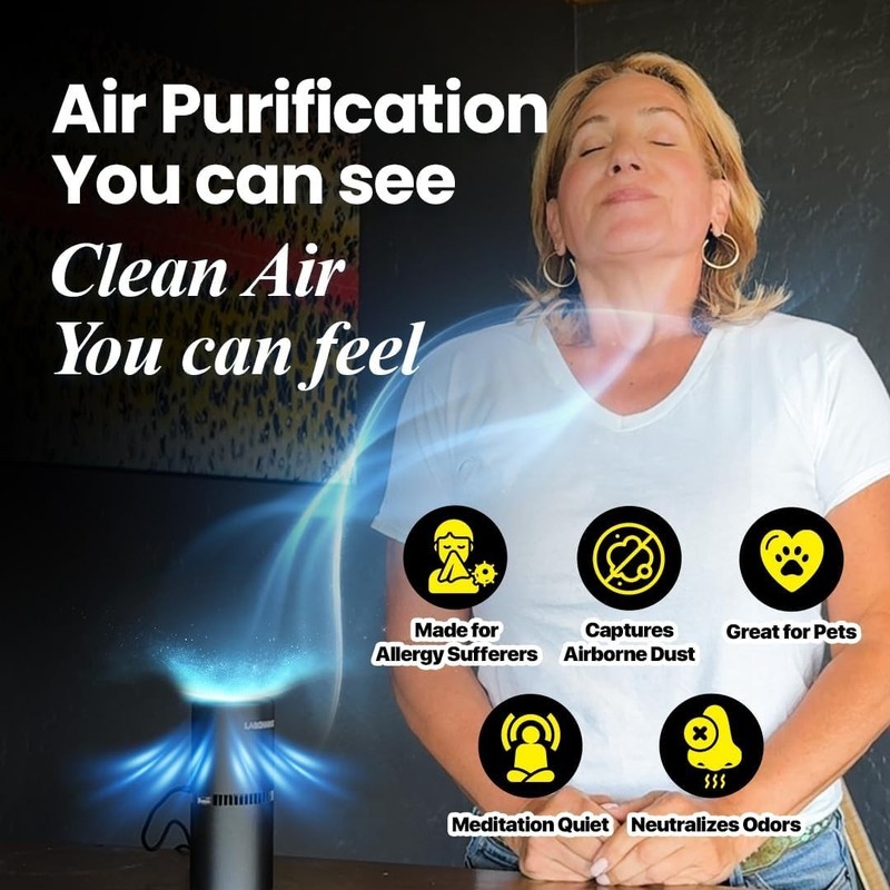 Small Ionic Air Purifier for Home & Bedroom – Silent HEPA Filter – Covers 250... gallery