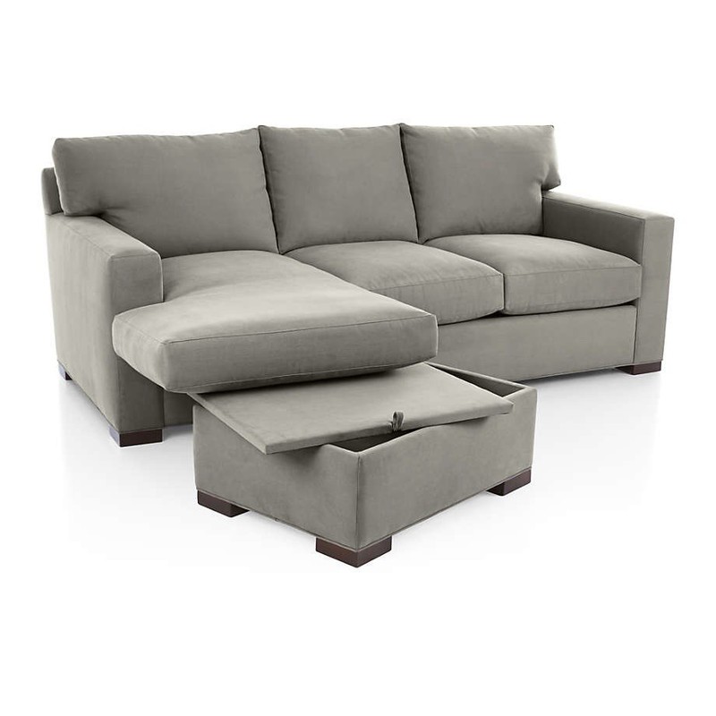 Axis Reversible Queen Sleeper Sectional Sofa Chaise Lounge Air Mattress Grey gallery