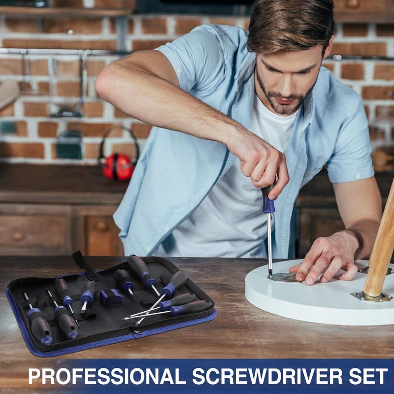 WORKPRO Magnetic Screwdriver Set 10-Piece Flat Head Phillips Slotted Screwdriver gallery