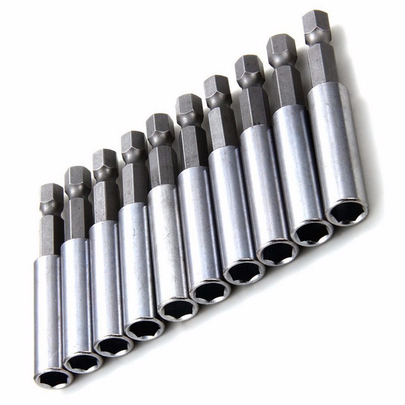 10Pcs Compact Magnetic Bit Tip Extensions Holder 1/4 Hex Shank Drive Guide US gallery