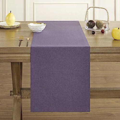 Basic Linen Style Table Runner, 14 x 48 Inch 14x48 Inch Dark Purple Chambray gallery