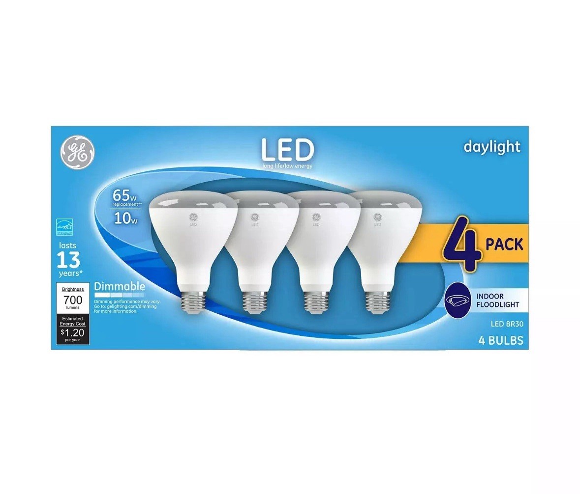 GE Daylight LED 65W Replacement Indoor Floodlight BR30 Light Bulbs (Pack of 4) gallery