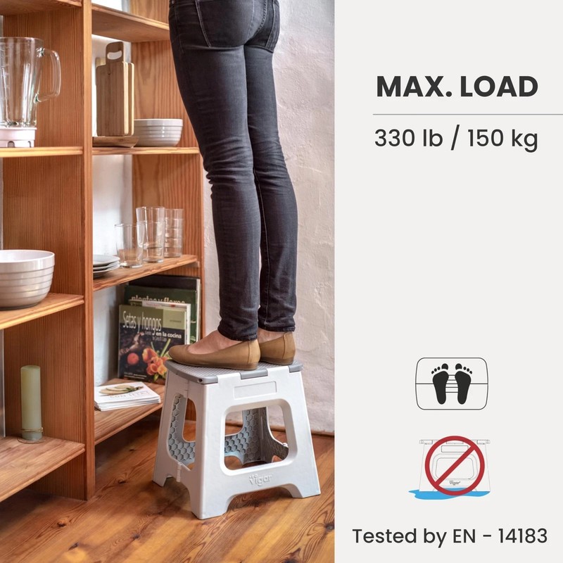 Vigar Compact Step Stool Foldable 12-1/2-inch Step Stools for Adults gallery