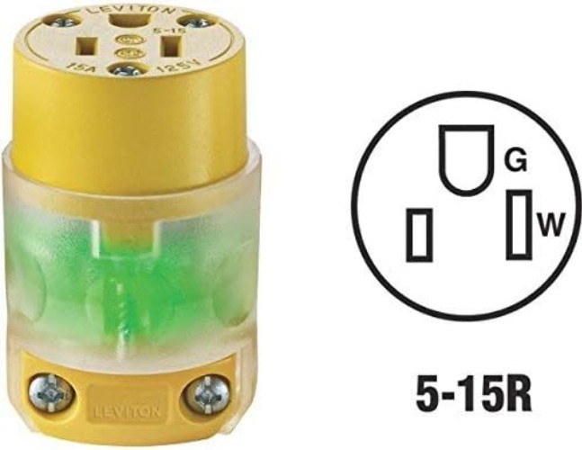 Dependable Grounding Lighted Plug - 15 Amps, Perfect for Replacement Needs gallery