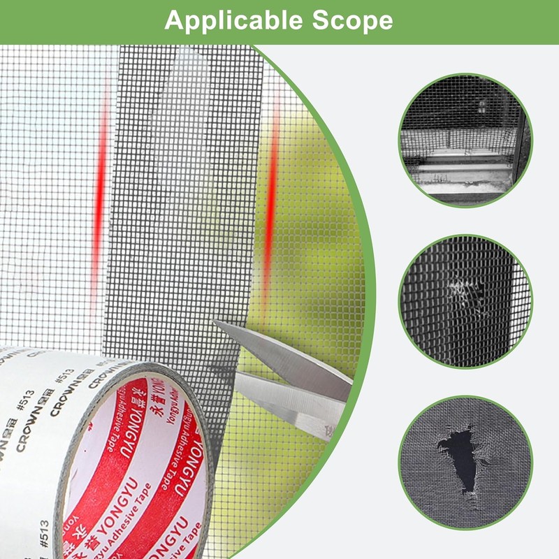 Screen Patch Repair Kit Window Repair Tape Fiberglass Covering Mesh Tool 5*200cm gallery