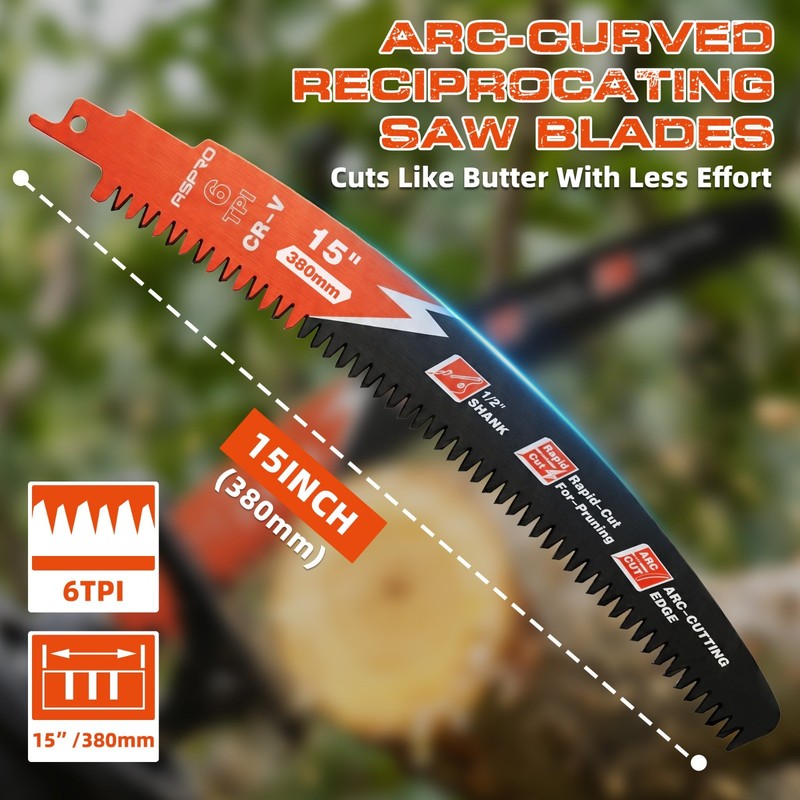 3Pack 15" Reciprocating Saw Blades 6TPI Japanese Teeth Wood Pruning Tree Cutting gallery