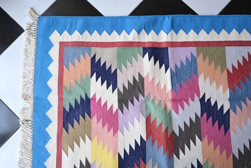 Rugmoda Cotton Multicolor Zigzag Geometric 5x8 Living Room Area Rug gallery