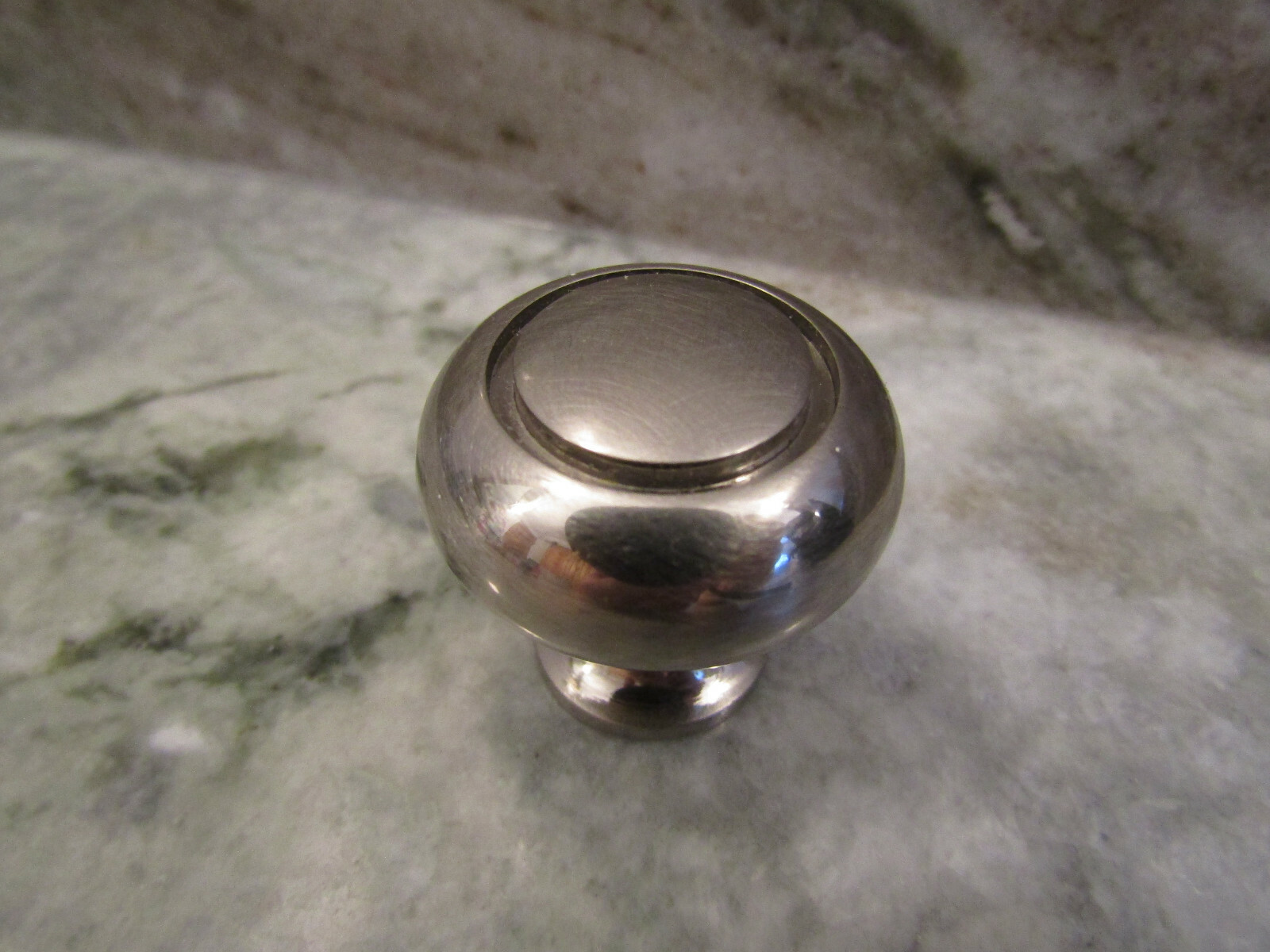 BRUSHED NICKEL PULL KNOB + SCREW for CABINETS / DRAWERS - ROUND SHAPED HANDLE gallery