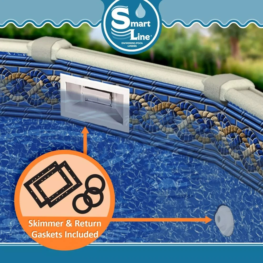 SmartLine 12' x 48” Round Unibead 20 Gauge Swimming Pool Liner - Choose Pattern gallery