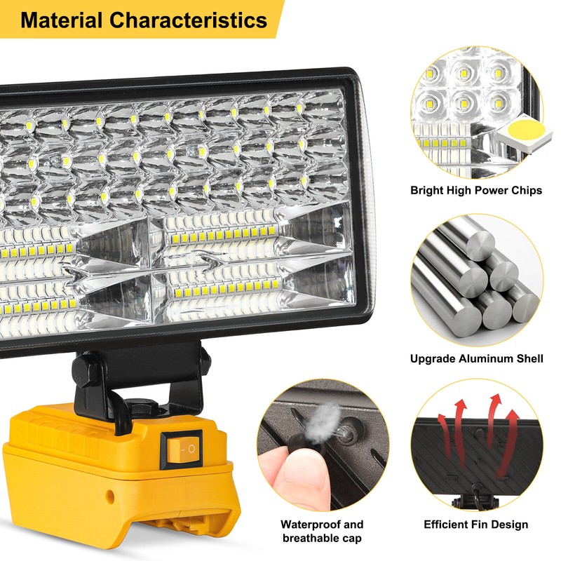 LED Work Light Suitable For DeWalt 20V 60V MAX XR DCB205 Li-Ion Battery 2700LM gallery