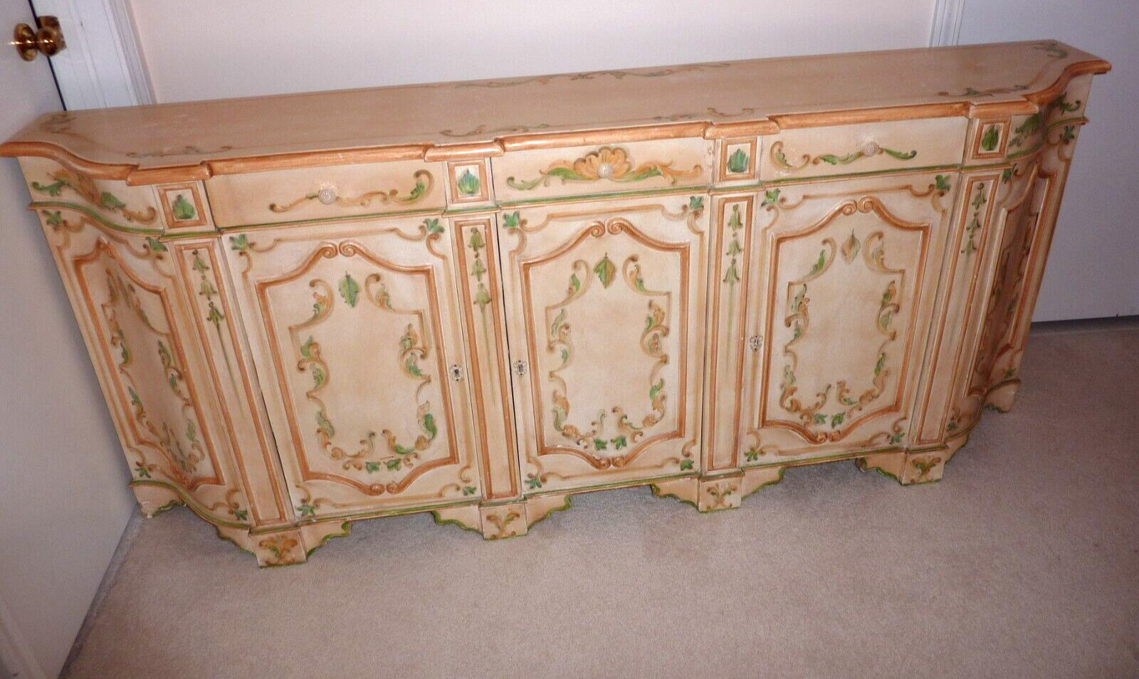 Distinctive Art Deco Chest/Commode Furniture 75" X 13" X 32" in good condition gallery
