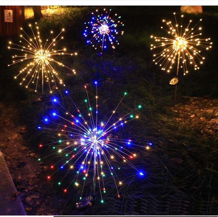 150 LED Solar Firework Lights String Outdoor Waterproof Path Lawn Garden Decor gallery