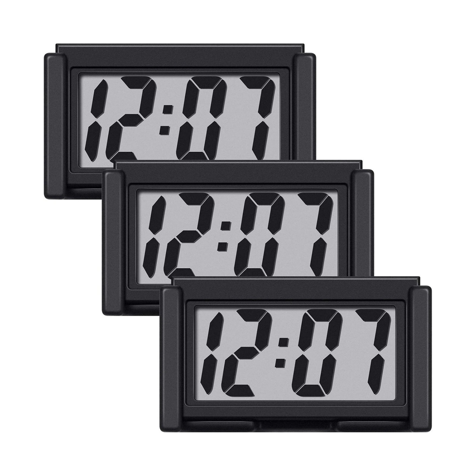3PC Portable Mini Digital Clock Small Adhesive Stick On Battery Operated LCD New gallery
