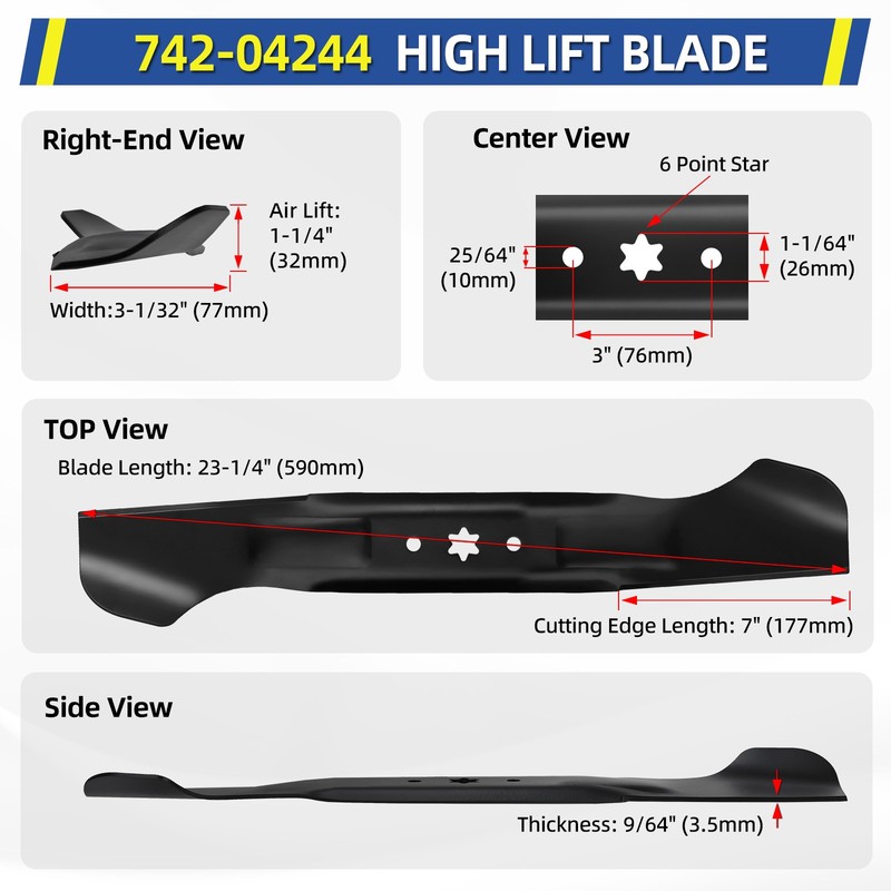 GICOOL 2-Pack 942-04244A 46" Mower Deck Blade for 942-04290 742-04290 742-04244 gallery