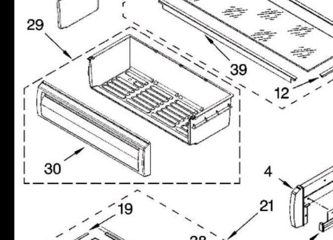 Whirlpool KitchenAid Crisper Pantry Drawer WP2256375 Clean OEM Bin gallery