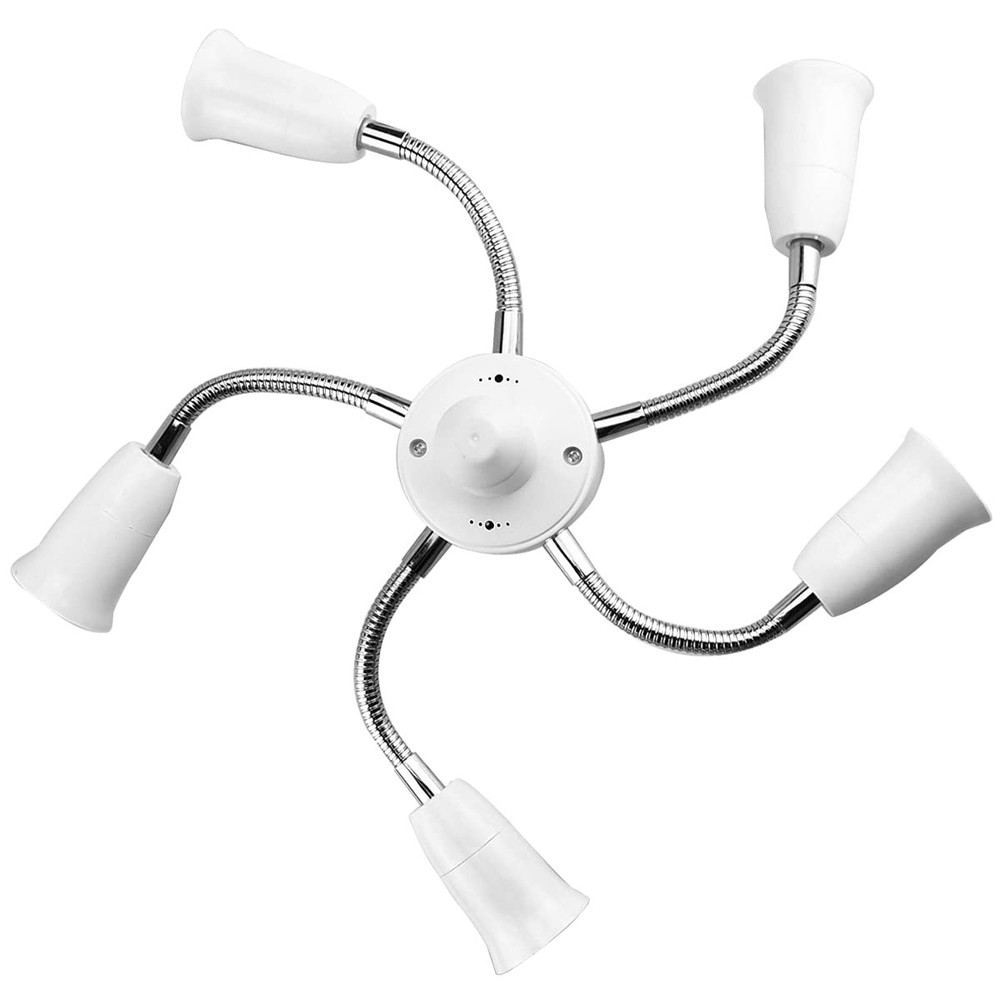 6 in 1 E26 E27 Light Socket Splitter Adapter Bulb Lamp Holder Extension Hose ...