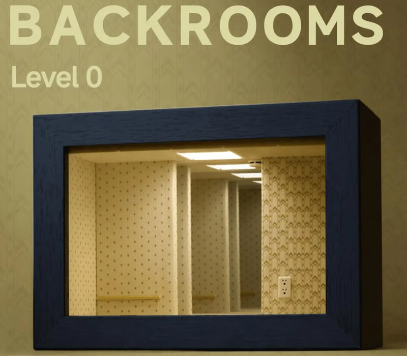 Backrooms Level 0 Miniature Room Decor - Infinite Mirror Shadow Box Case gallery