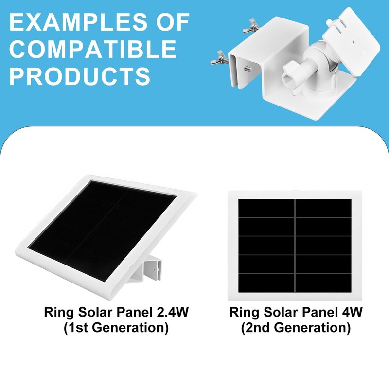 Usngsny Adjustable Solar Panel Gutter Mount for Ring -Easy 1 Pack, 1-PCS gallery