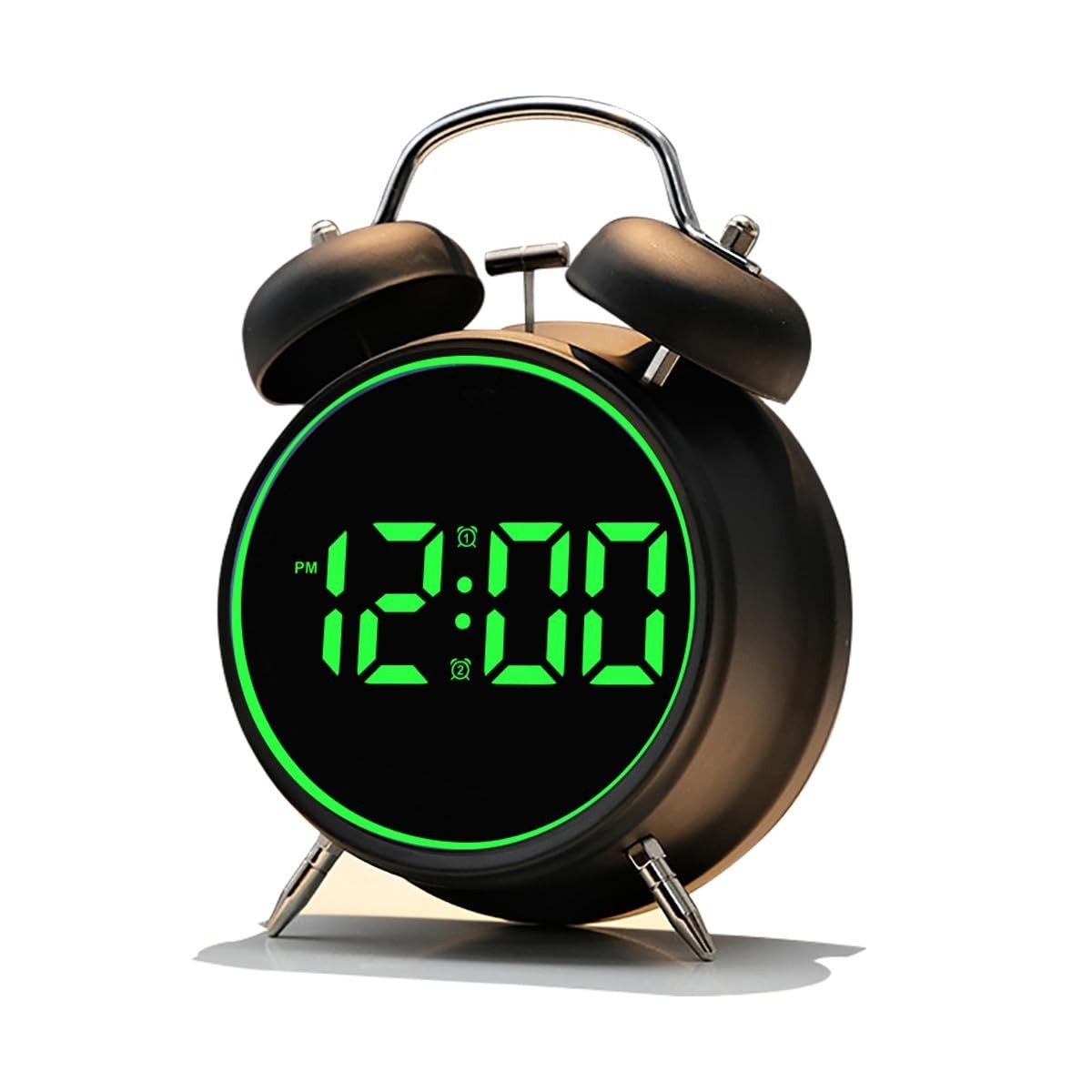 Extra Loud Alarm Clock for Heavy Sleepers - Retro Metal Twin Bell, Battery/Plug- gallery