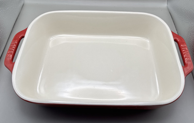 Staub Stoneware 2-pc, Rectangular Baking Dish Set, cherry gallery