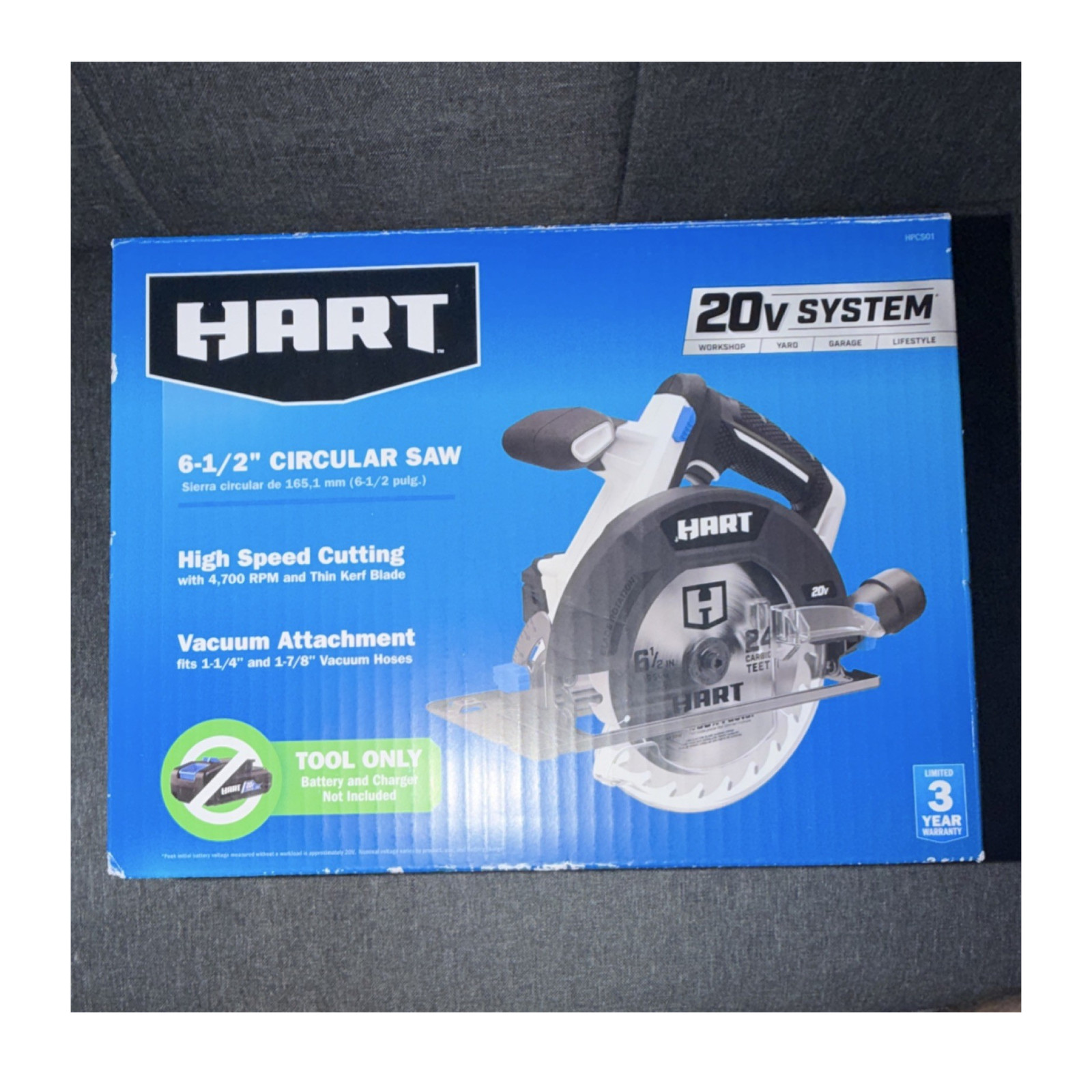HART 20V 6-1/2" Circular Saw Tool Only High Speed Cutting Vacuum Attachment gallery