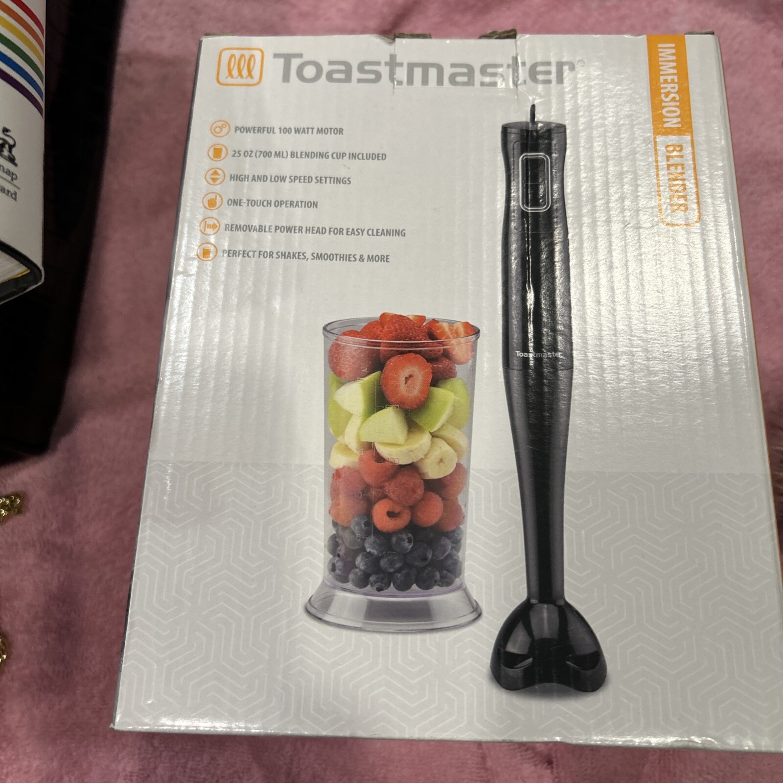 Toastmaster Immersion Hand Blender 25oz Blending Cup 2 Speeds Easy Clean NIB gallery