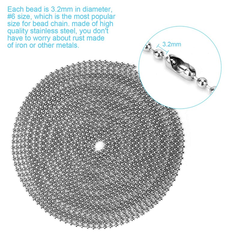 200 Inch Ceiling Fan Pull Chain, (Upgrade Rust Proof) 3.2mm Beaded Pull Chain... gallery