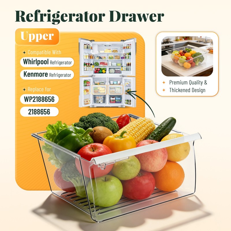 Refrigerator Clear Crisper Drawer Polystyrene For Whirlpool WP2188656 PS890591 gallery