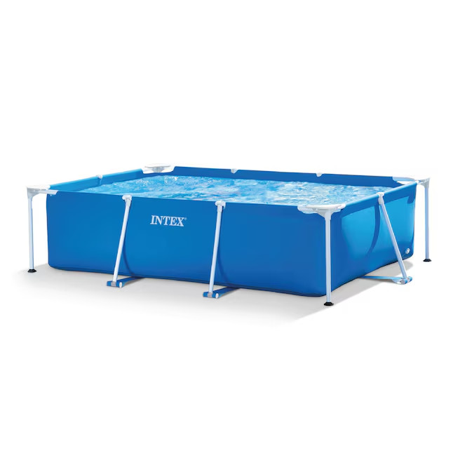Intex 86in x 23in Rectangular Frame Above Ground Outdoor Splash Swimming Pool gallery