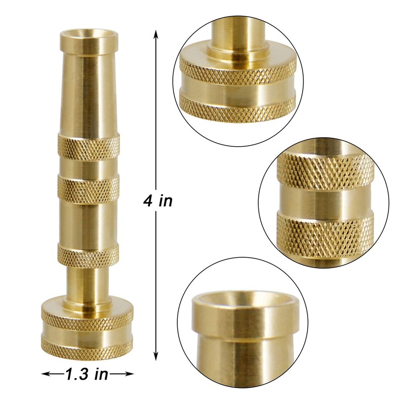 Triumpeek Solid Brass Hose Nozzle, 2 Pack 4 Heavy Duty Brass Garden Hose Noz... gallery
