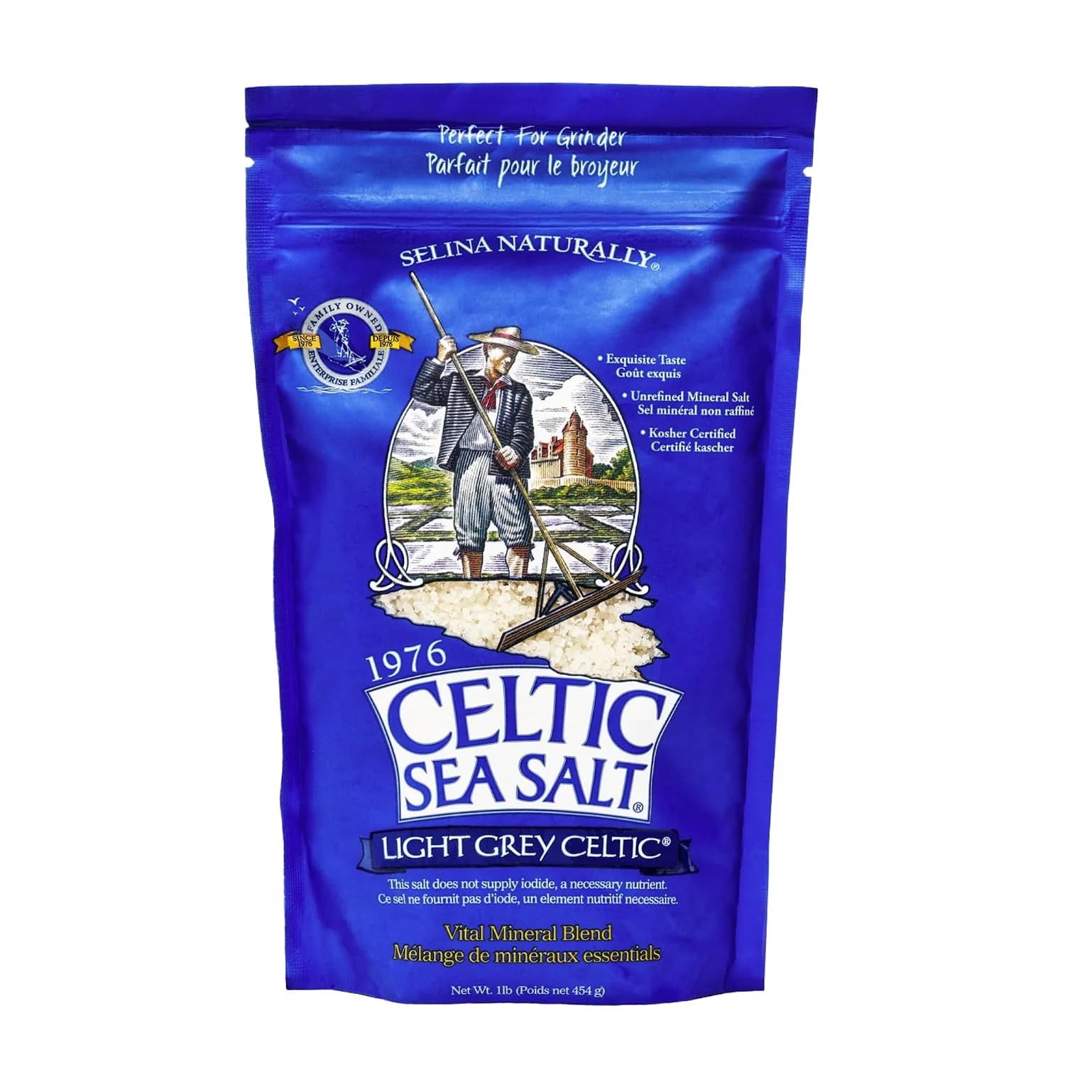 Light Grey Celtic Sea Salt Pound Resealable Bag–Additive-Free,Gluten-Free,454G gallery