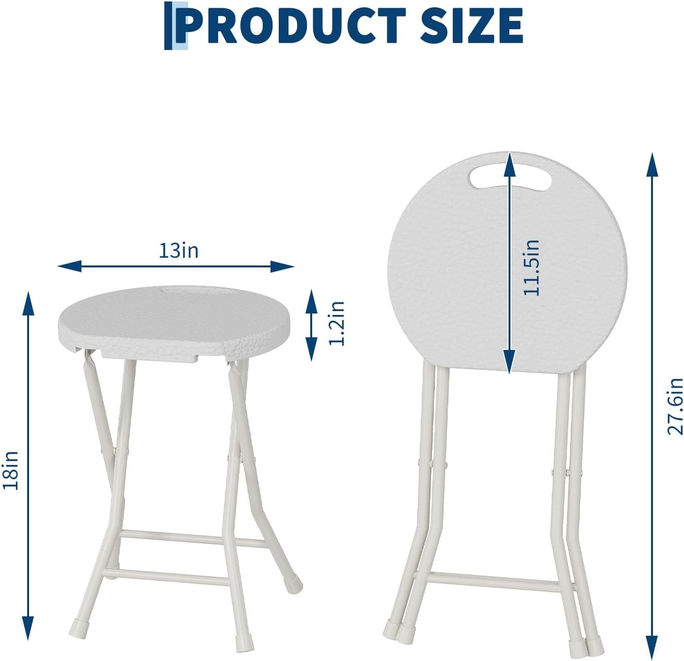 2x Portable Folding Stool for Camping, Dorm, Bathroom, Vanity, Picnic & Outdoor gallery