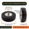 RRQ 10 Inch Solid Polyurethane Tire 4.10/3.504 Tire, 10" Flat Free Wheels wit... gallery