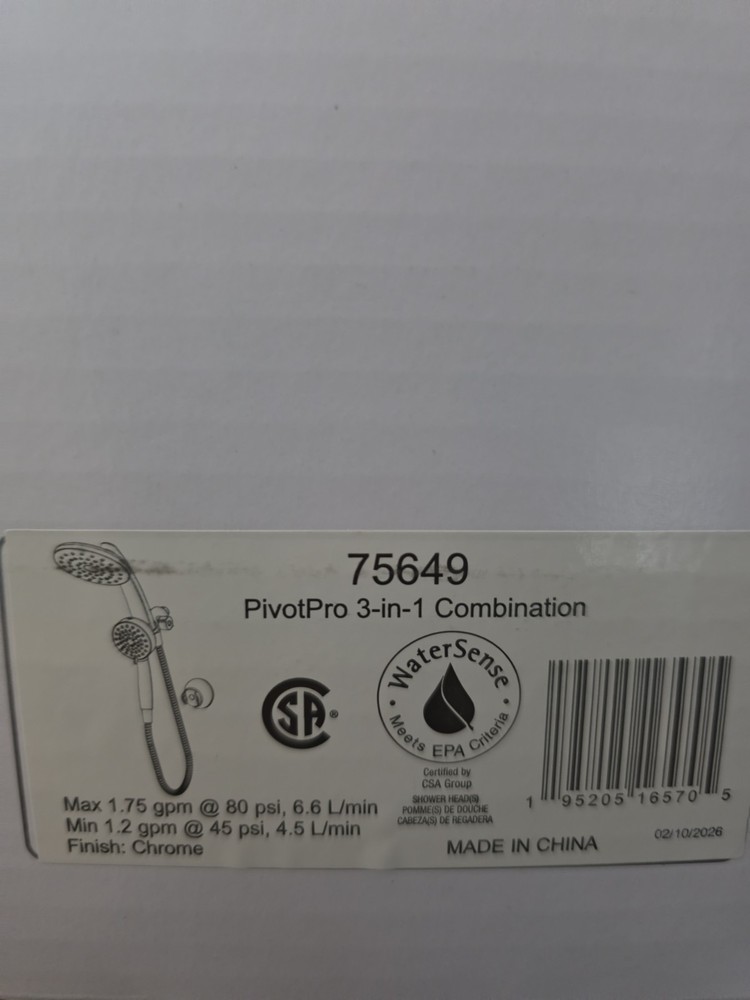 Delta 6-Setting PivotPro 3-in-1 Combination Shower Head with ProClean Spray, ...