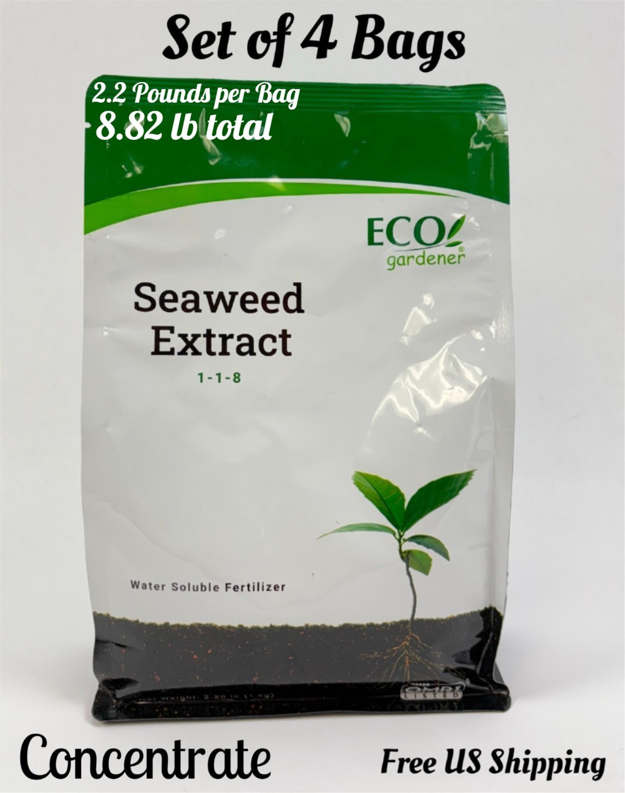 Seaweed Extract Powder Organic Fertilizer Foliar Feed & Soil Drench 8.82lb Total gallery