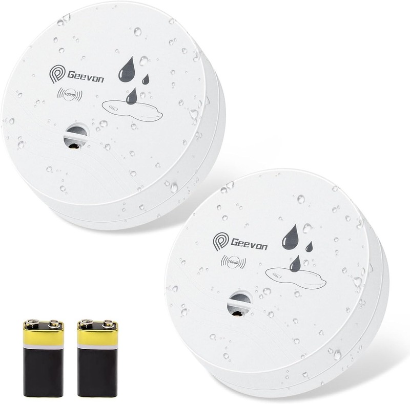 Battery-Powered 2 Pack Water Sensor Detectors – 100dB Alerts for Leak Prevention gallery