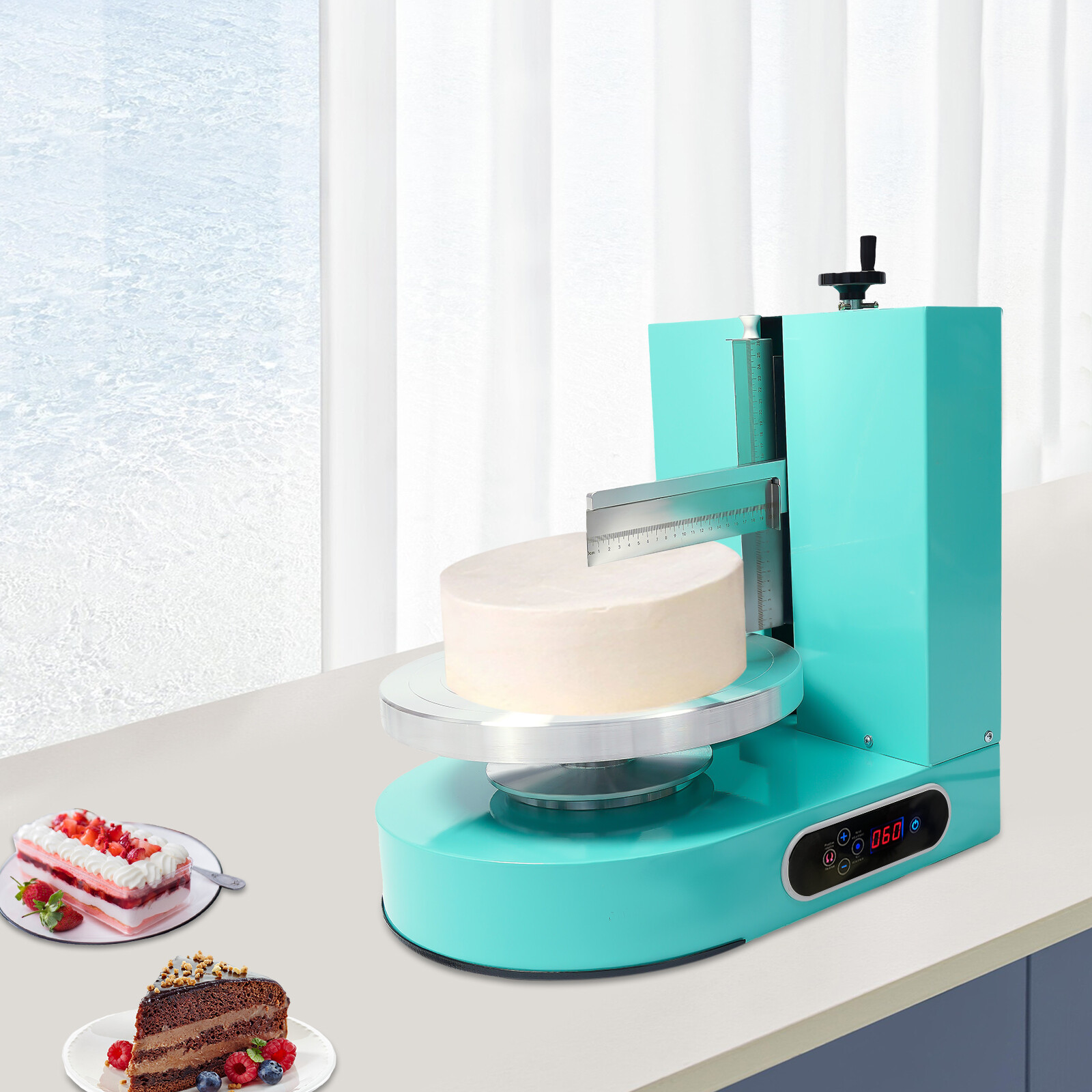 Birthday Cake Cream Smooth Coating Decoration Spreading Machine 60-320rpm Green gallery