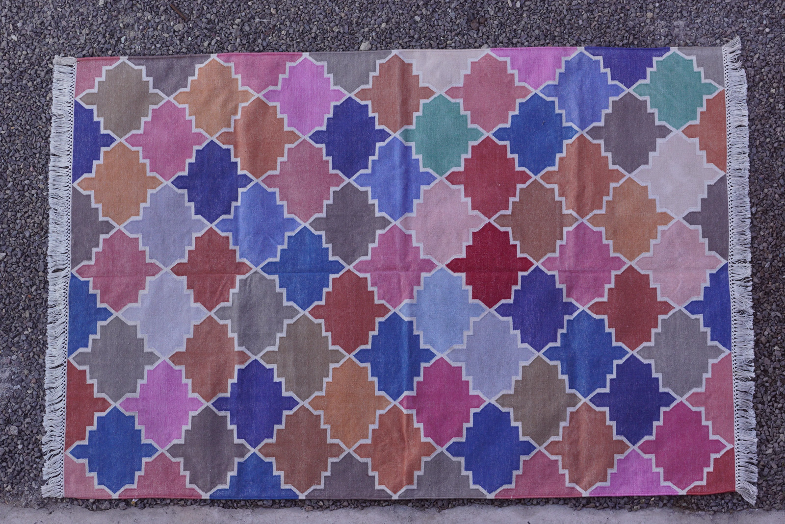 Rugmoda Cotton Multicolor Geometric 4x6 ft Boho Handmade Living Room Area Rug gallery