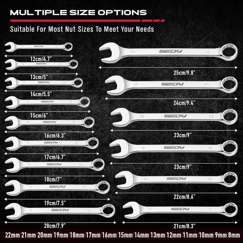 30-Piece Combination Wrench Set - Open End Wrench Set with Organizer Professi... gallery